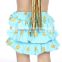 Wholesale Baby Clothes Aqua With Gold Polka Dot Bubble Rompers Ruffle Baby Onesie