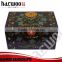 painted wooden box,national wooden box with colorful pattern,custom vintage wooden storage box