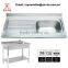 Europe Commercial Kitchen Catering Sink Scullery Basin with Splashback, Portable Stainless Steel Compartment Sink for Restaurant