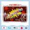 Large portable food packaging tin box with lock and handle
