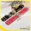 tiger snap press button leather bracelet with studs meatl button clasp