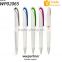 Office Glossy White Ball Pen with Color Clip, Plastic Pen