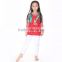 2016 hot sales children's Christmas pajamas 2 pieces red top and white pants boutique Christmas outfits