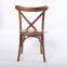 French style oak cross back wooden chair