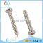 Black silvery steel pan head self tapping screw