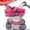 hotselling Polyester metal baby doll stroller with handle