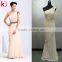 Elegant one-shoulder short sleeve sexy ruffle and beaded chiffon evening dress maxi dress 1047
