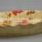 Cheap Color Oval Painted Wave Bamboo Woven Bowl Salad Cold Dish Bread Plate