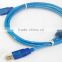 Transparent blue USB2.0 cable Male to Male 2m