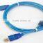 Transparent blue USB2.0 cable Male to Male 5m
