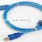 1.5M USB2.0 cable Male to Male Transparent blue model