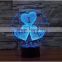 2017 Valentine's Day Gift 7color 3d Romantic LED Night Light Lamp toys for kids