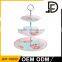 3-tier dessert plate fruit cupcake ceramic plate , cake plate with dome, wedding cake stand