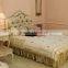 European style antique finished handmade children wooden carved girl princess twins - bed design with gold rim - BF07-70358