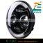 7inch Round LED Headlights with DRL Halo Angel Eyes Turn Signal for Jeep Wrangler JK TJ LJ