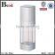 cosmetic packaging  best seller 15ml 30ml 50ml fancy square clear double tube airless lotion pump bottle with silver pump