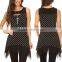 latest polka dot blouse design Black & White Polka Dot Flowy breezy Tank