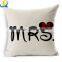 Good quality cotton square cartoon letter pillow cover