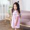 S17581A children dress designs Kids Girls summer strip frocks with ruffle short sleeve