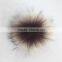 Myfur Mixed Color Pom Pom Keychain Bag Charm Genuine Raccoon Fur Pom Poms For Hat Accessory