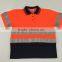 Hi vis orange reflective safety short sleeve 3M reflective tape birdeye 100% polyester security polo shirt