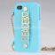 PEACE Handbag With Chain Hold Silicone Case For iPhone 4 4s