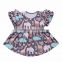Wholesale cute design ruffle sleeve t-shirts for baby girls one-piece boutique dress outfits online cheap store for kids clothes