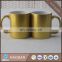 11 oz ceramic mug with gold color printing light gold pearl finish mug with sublimation coating