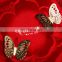 Red round butterfly design decoration wedding invitation card