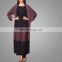 China Wholesaler Hotsale Design Brown And Black Muslim Women Cardigan Long Sleeves Maxi Abaya Dress