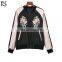 Custom women fashion contrast color embroidery bomber jacket