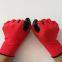 red polyester knitted black nitrile palm coated safety work gloves