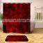 I@home Custom Design Eco Friendly Waterproof Bathroom Red Floral Shower Curtain With Roses