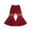 Posh Girl Burgundy Velvet Bell Bottoms Children Pant Kids Flare Pants