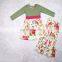 YIFAN Western Little Girl Set Autumn Baby Clothes Flower Cartoon Printed Ruffle Baby Girl Boutique Outfits