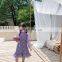 2020 autumn new purple girl oil painting sling floral suit French floral skirt Korean two-piece suit