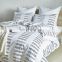 90 gsm  white color Black stripes duvet cover and pillowcase 3 sets bedding set