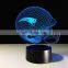 NFL Team Logo England Patriots 3D Night Light Sport Cap Bedside lamp BULBING Optical