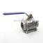 dn25 high temperature stainless steel ball valve 3 piece body