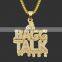 Custom Name B ubble Letter Chain Pendant Necklace Men's Zircon Hiphop Jeweelry With Rope Chain Rope Chain 18k Gold