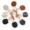 OEM fabric genuine leather wood rope coat closure toggle button