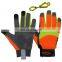 HANDLANDY Orange Flexible Spandex Back Vibration-Resistant Safety Work Touch Screen Mechanic Gloves For Men Women