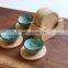 Wooden coaster set black walnut round solid wood tea cup mat creative kungfu tea set meal mat cup set