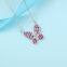 925 Sterling Silver Necklace Inlaid Red Ruby Corundum Personality Butterfly Necklace Chain Women's Silver Jewelry