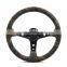 AOSU Universal Racing Depth 92mm Diameter 350mm Suede Camouflage Steering Wheel