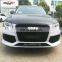 Runde Car Parts PP Material Auto Body Kit Include Front Bumper Grille Rear Lip For Audi Q5 Upgrade to RS Q5 Style Body Kit