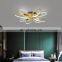 Golden Firework Shaped LED Pendant Light Dimming Bedroom Chandelier Lamp for Hotel Cafe Restaurant