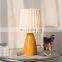 Nordic Desk Lamps Lamparas Luces Vintage Gilr Lamp Milkshake Glass Base Pleated Small Night Light Bedside Lamps