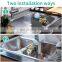 4 in 1 Sponge Holder Sink Caddy No Drilling SUS304 Stainless Steel Brush Holder & Dish Cloth Hanger