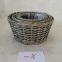 Hot Sale Willow Oval Wicker Storage Baskets Grey Painted Willow Basket With Clear Foil Inside